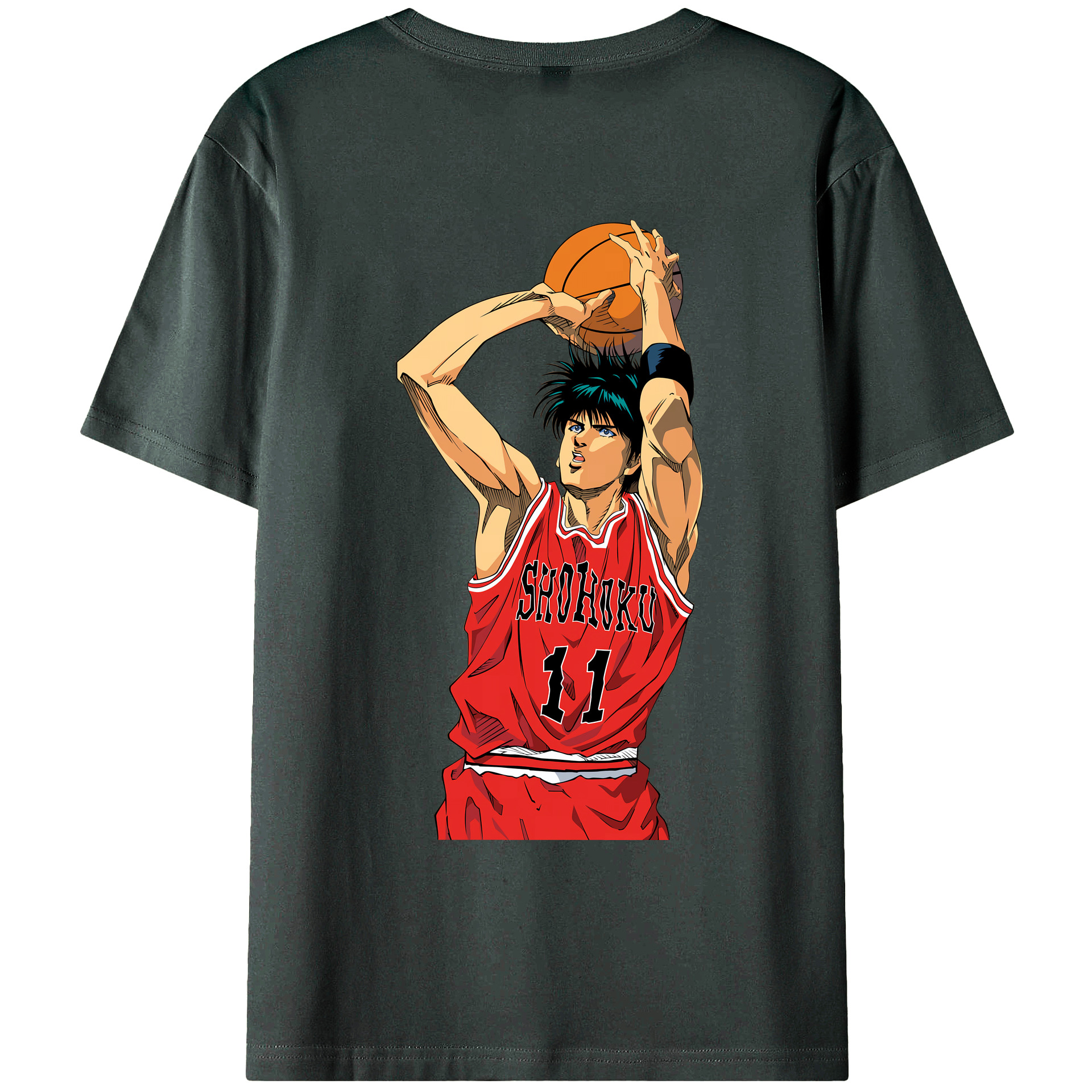 （画像用） SLAM DUNK／スラムダンク 綿100％ メンズ半袖Tシャツ（バックプリント） 通気性